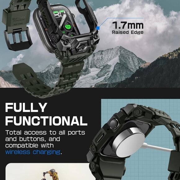 Unicorn Beetle Ore Pro Version Apple Watch 10 46mm Bumper Case Adjustable Strap - Picture 8 of 11